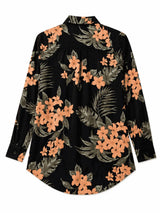 Women's floral print shirt Tropical Bloom back view by Nasseeb
