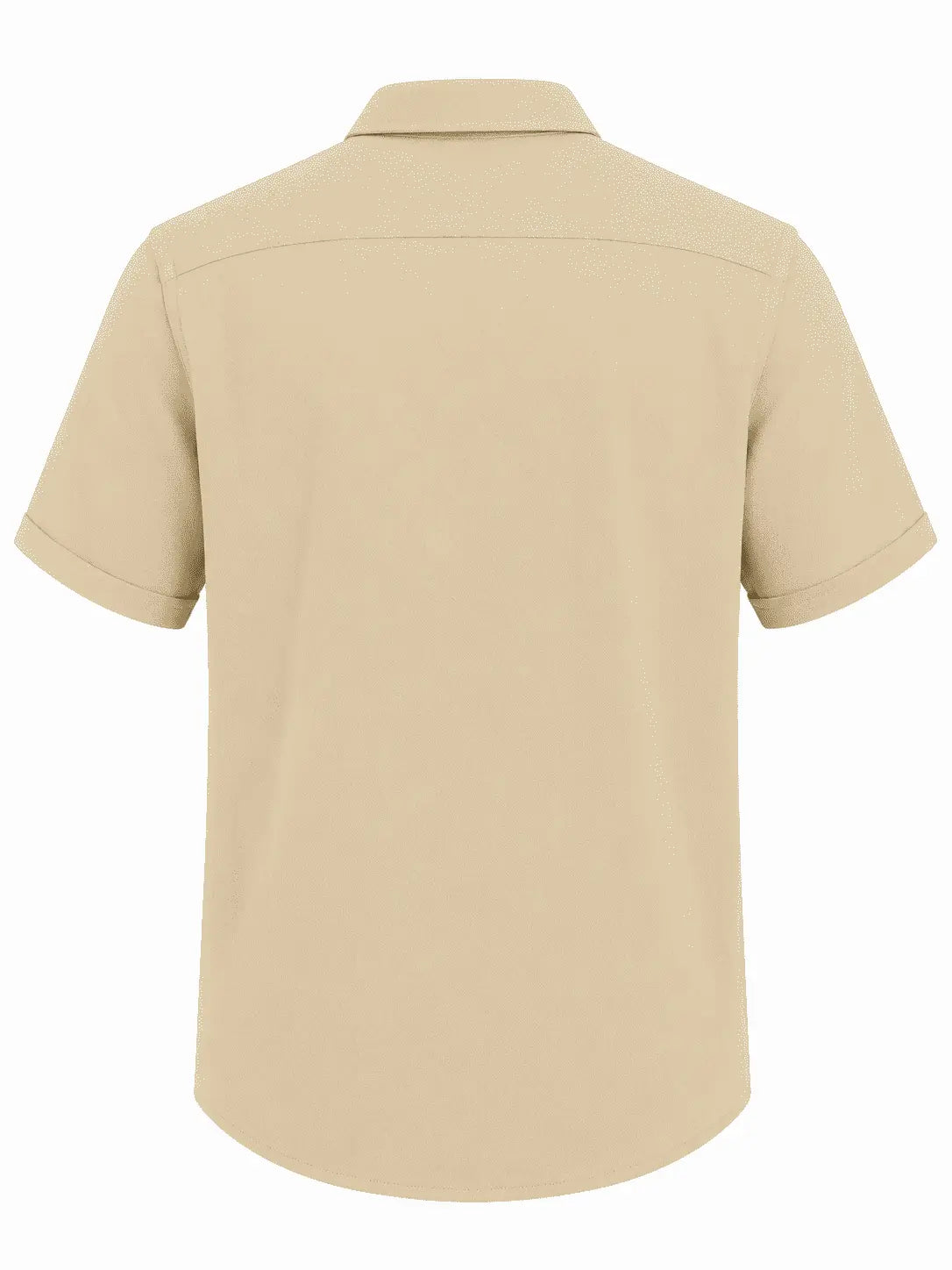 Beige Men's Essential Knit Polo back view by Nasseeb