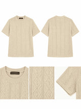 Nasseeb Men's Heritage textured knit T-shirt front back and fabric details