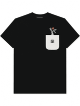 Front view of Nasseeb Men's Heritage Pocket T-Shirt in black