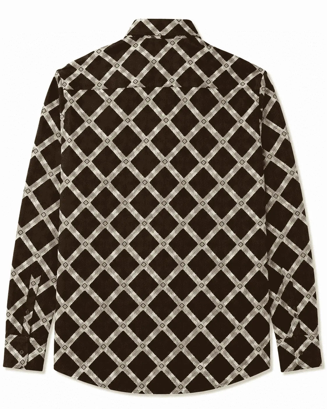 Brown Men's Sienna Weave Shirt back view by Nasseeb