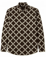 Brown Men's Sienna Weave Shirt front view by Nasseeb