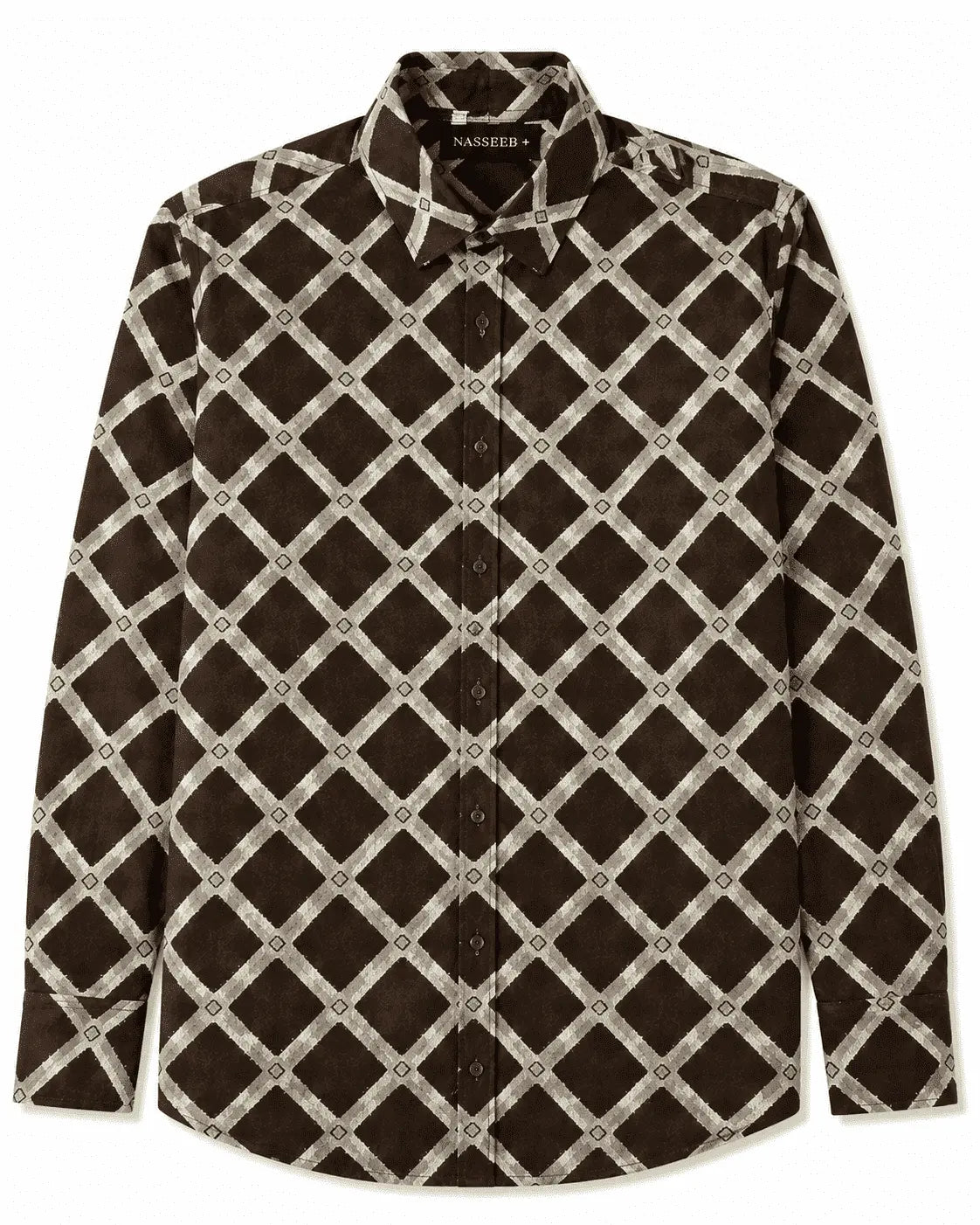 Brown Men's Sienna Weave Shirt front view by Nasseeb