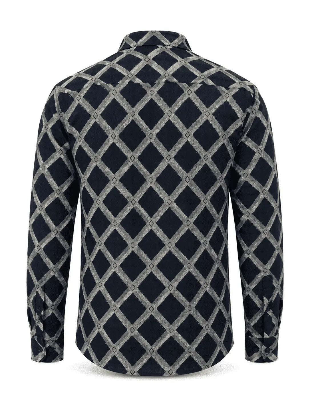Navy blue Men's Sienna Weave Shirt back view by Nasseeb