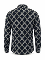 Navy blue Men's Sienna Weave Shirt back view by Nasseeb