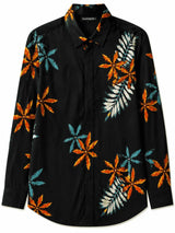 Front view of Nasseeb Women's Riviera tropical floral shirt