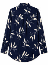 Back view of Nasseeb Women's Capri navy floral shirt