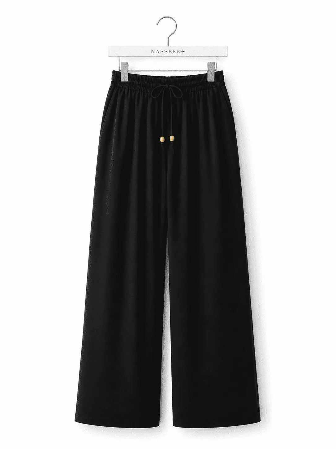 Front view of Nasseeb Women's Essence Trousers in black