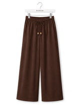 Front view of Nasseeb Women's Essence Trousers in chocolate brown