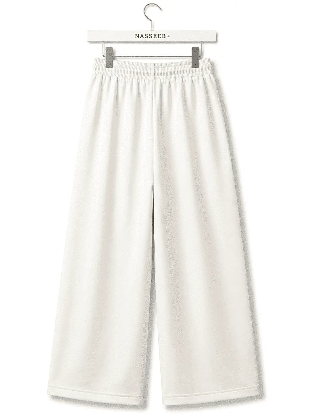 Back view of Nasseeb Women's Essence Trousers in ivory cream