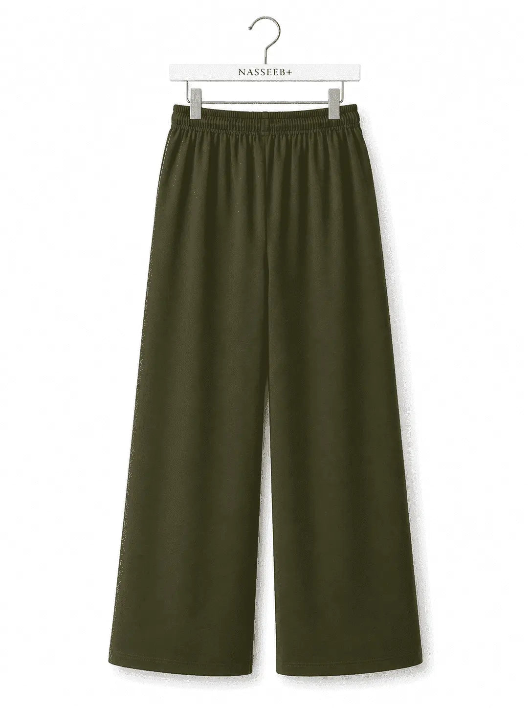 Back view of Nasseeb Women's Essence Trousers in olive green