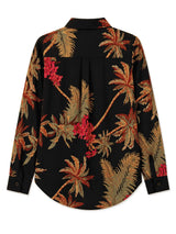 Back view of Nasseeb Women's Monaco tropical print shirt