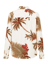 Women's palm print shirt Palm Haven back view by Nasseeb
