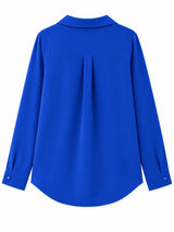 Back view of Nasseeb Women's Sapphire Shirt in blue