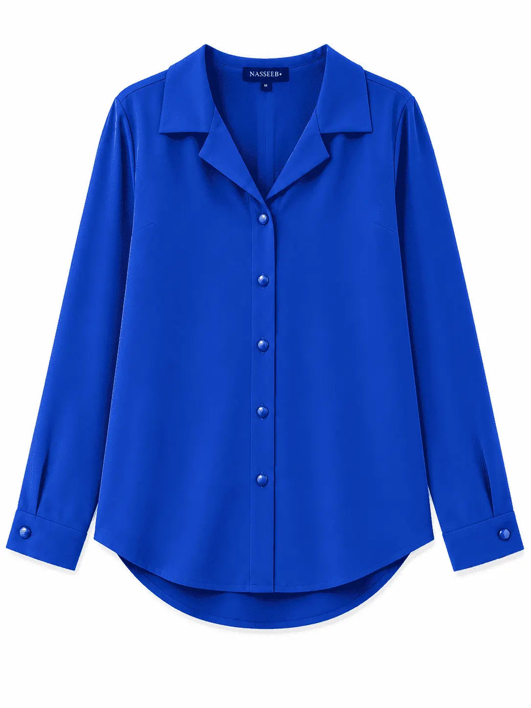 Front view of Nasseeb Women's Sapphire Shirt in blue
