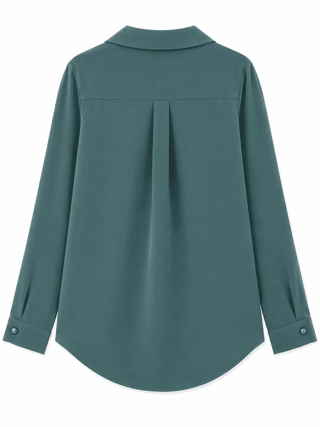 Back view of Nasseeb Women's Sapphire Shirt in teal green