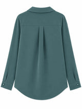 Back view of Nasseeb Women's Sapphire Shirt in teal green